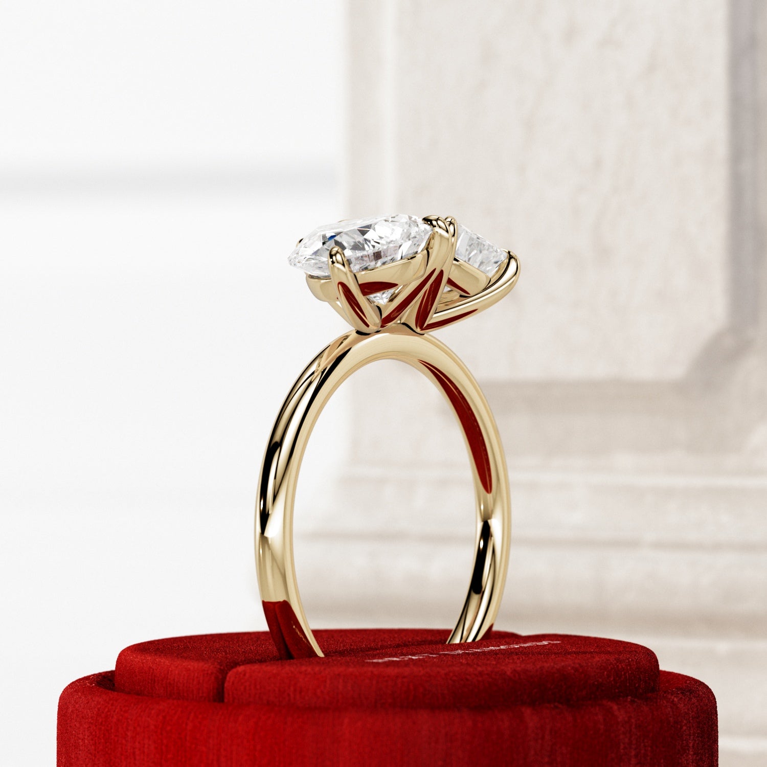 2 carat Pear cut lab-grown diamond IGI certified, toi et moi engagement ring.