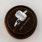 2 carat Elongated Cushion cut lab-grown diamond IGI certified, bezel engagement ring.