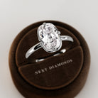 2 carat Elongated Cushion cut lab-grown diamond IGI certified, bezel engagement ring.