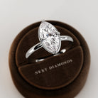 2 carat Elongated Cushion cut lab-grown diamond IGI certified, bezel engagement ring in 14K White Gold.
