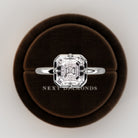 2 carat Elongated Cushion cut lab-grown diamond IGI certified, bezel engagement ring.