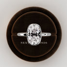 2 carat Elongated Cushion cut lab-grown diamond IGI certified, bezel engagement ring.