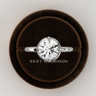 2 carat Elongated Cushion cut lab-grown diamond IGI certified, bezel engagement ring.