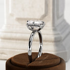 2 carat Elongated Cushion cut lab-grown diamond IGI certified, bezel engagement ring.