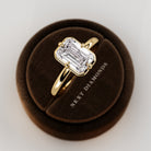 2 carat Elongated Cushion cut lab-grown diamond IGI certified, bezel engagement ring.