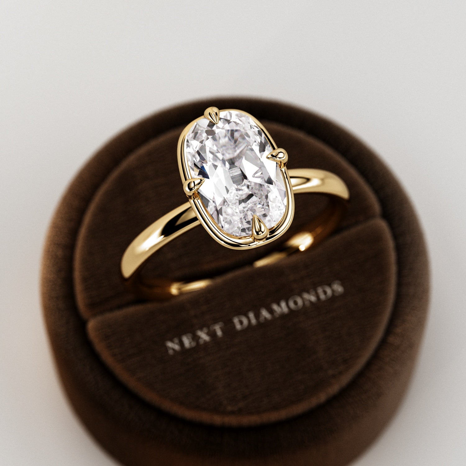 2 carat Elongated Cushion cut lab-grown diamond IGI certified, bezel engagement ring.