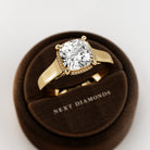 2 carat Cushion cut lab-grown diamond IGI certified, bezel engagement ring.
