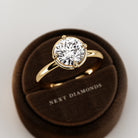 2 carat Elongated Cushion cut lab-grown diamond IGI certified, bezel engagement ring.