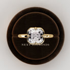 2 carat Elongated Cushion cut lab-grown diamond IGI certified, bezel engagement ring.