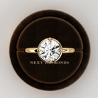 2 carat Elongated Cushion cut lab-grown diamond IGI certified, bezel engagement ring.