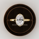 2 carat Elongated Cushion cut lab-grown diamond IGI certified, bezel engagement ring.