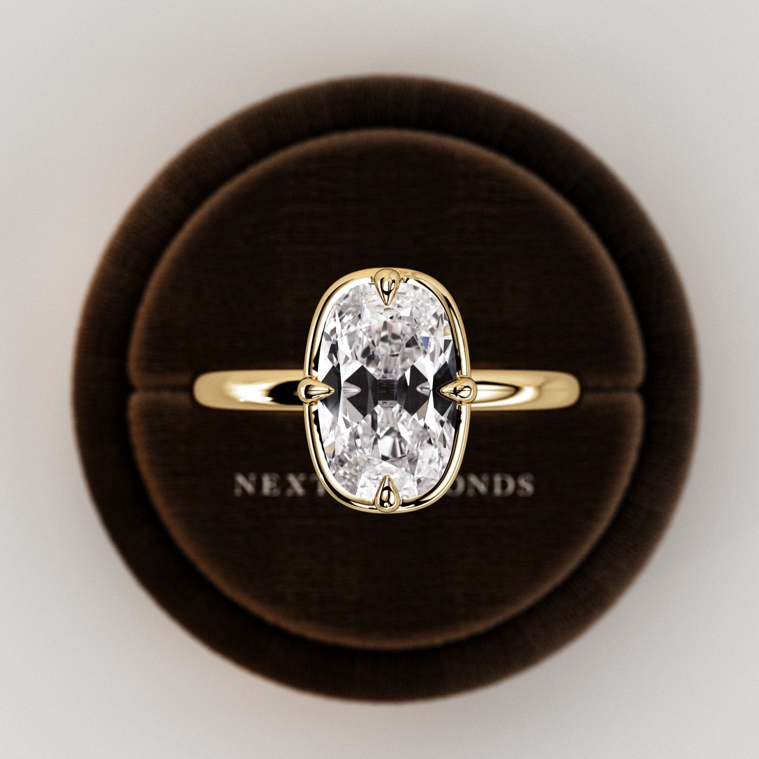 2 carat Elongated Cushion cut lab-grown diamond IGI certified, bezel engagement ring.