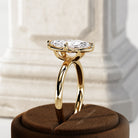 2 carat Elongated Cushion cut lab-grown diamond IGI certified, bezel engagement ring.