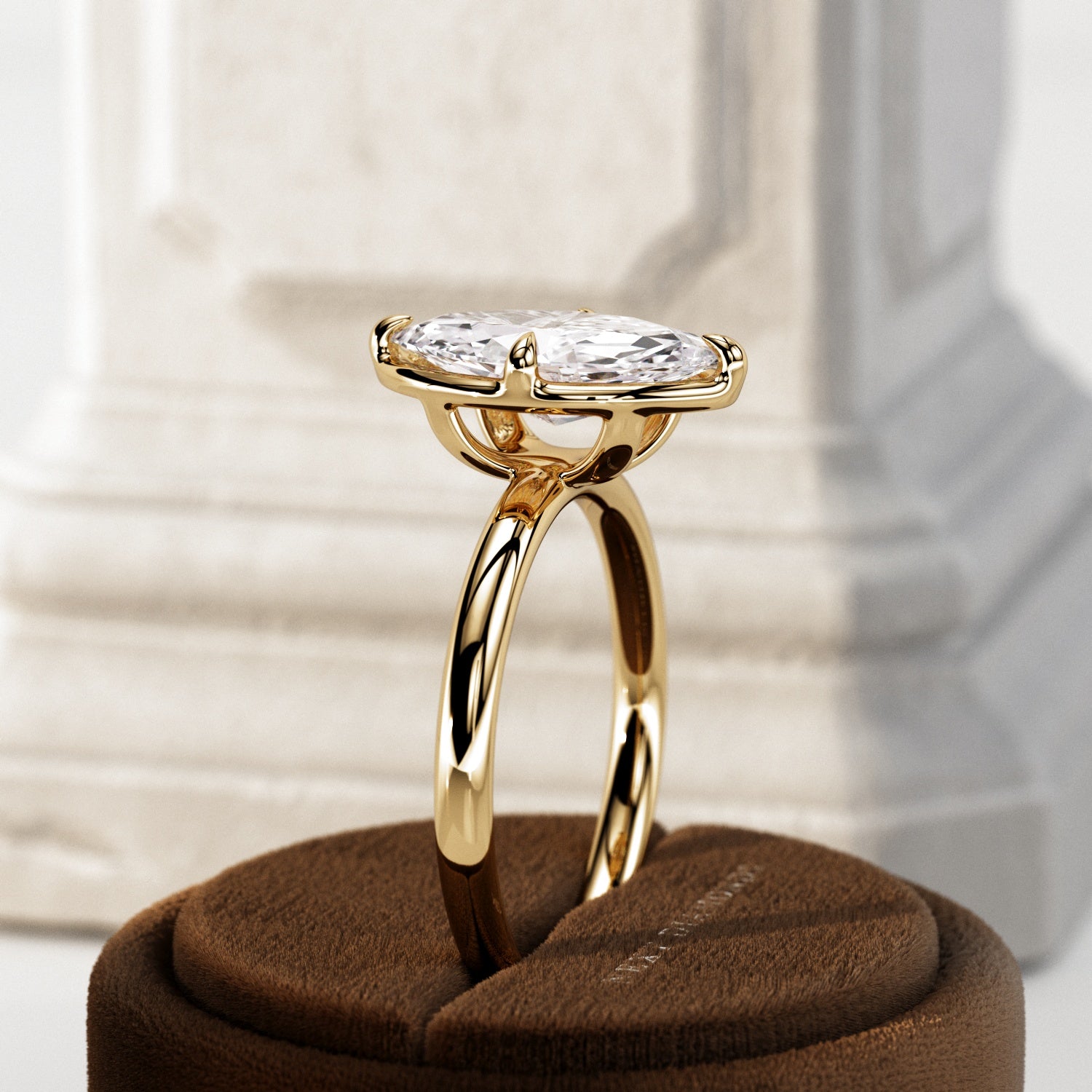 2 carat Elongated Cushion cut lab-grown diamond IGI certified, bezel engagement ring.