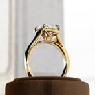 2 carat Cushion cut lab-grown diamond IGI certified, bezel engagement ring.