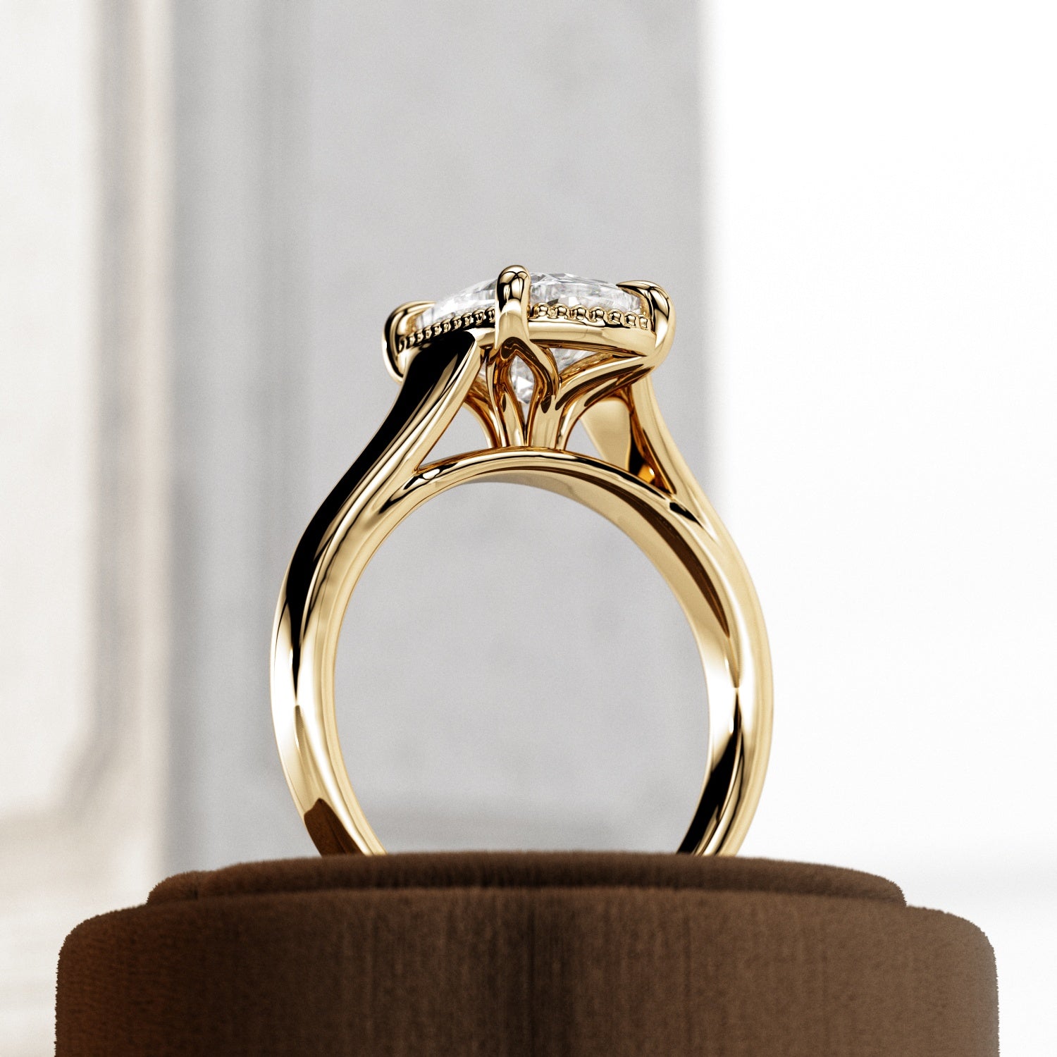 2 carat Cushion cut lab-grown diamond IGI certified, engagement ring.
