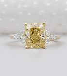 2 carat Elongated Cushion cut lab-grown diamond IGI certified, side stones engagement ring.